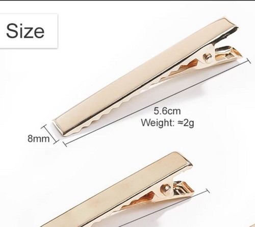 4 Pcs - 5.6cm X 8mm Silver Long metal Rectangular Duckbill Hair Clip Hairpin - Picture 3 of 3