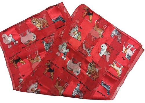 Perro Varias Razas Moda Bufanda Estampado Rojo Oblongo Rectángulo 59.5"x13" Transparente  - Imagen 1 de 7