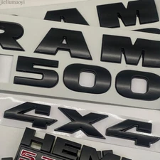 5PCS Emblems Letters Badges Fits for RAM 1500 HEMI 5.7LITER 4x4 Model Black Red