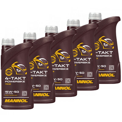 Motoröl MANNOL 15W-50 5x 1 Liter für Aprilia Beta Benelli BMW Ducati MZ Triumph