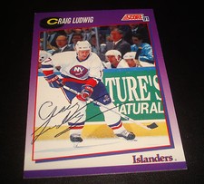Craig Ludwig Islanders 1991 Blue Score #13 Signed JSA Certified NHL Autograph 