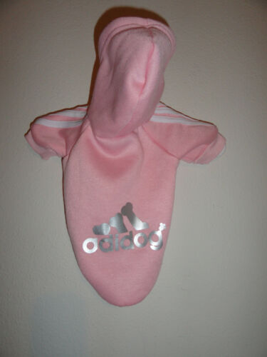 ADORABLE PINK ADIDOG DOG/PET HOODIE BY ADIDAS-SIZE MEDIUM  - Picture 1 of 3