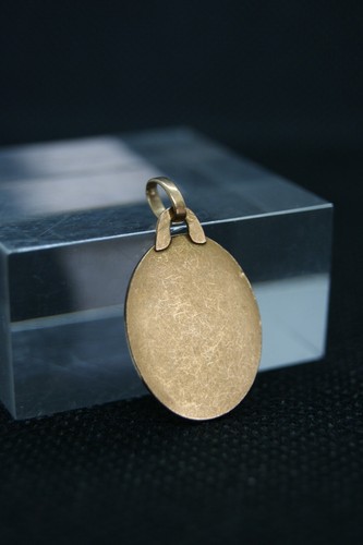 † 1900's BVM VIRGIN MARY 18K YELLOW GOLD HOLY MEDAL PENDANT JEWEL CHARM FRANCE † - Picture 14 of 16