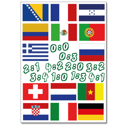 Wandkings Wandsticker "Flaggen WM" 2x A4 Set Aufkleber Deko Wand - Bild 3 von 5