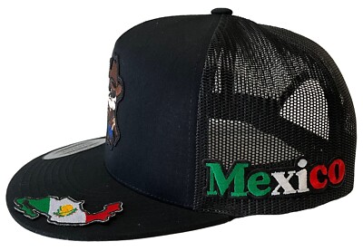 EL MAYO ZAMBADA HAT BLACK MESH 3 LOGOS MEXICO SNAPBACK | eBay