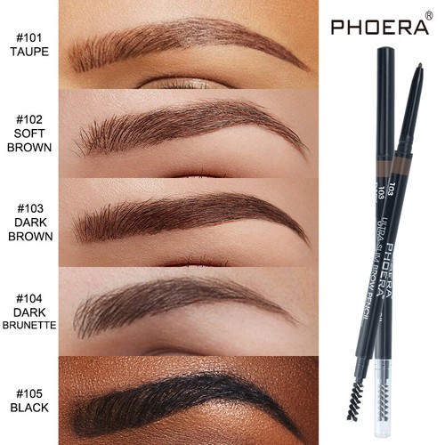 PHOERA ULTRA SLIM EYE BROW LINER MATITA-SPOLIE PENNELLO TRUCCO SOPRACCIGLIA RETRATTILE - Foto 6 di 14