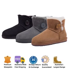 UGG Mini Button Classic Boots Womens Water Resistant Premium Australia Sheepskin
