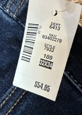 Aeropostale Mens SKINNY Fit 32x34 Jeans Max Stretch Blue Dark Wash