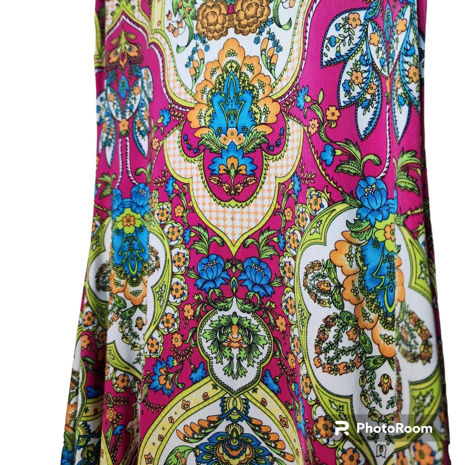 VETEMENTS Abito donna taglia small toni gioiello elasticizzato alto basso racerback boho primavera