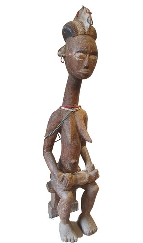 Figura de maternidad femenina Baule sentada. Raro, antiguo. 85cm. Costa de Marfil. ¡100€ de descuento!! - Imagen 6 de 24
