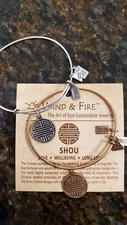 Wind and Fire SHOU Expandable, Stackable Bangle Bracelet W/ CHARM