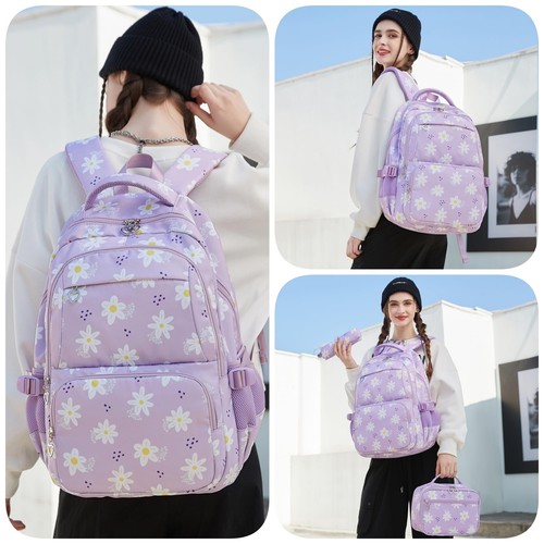 Daisy Backpack for GirlsBookbag with Lunch Box Kids School Bag Set 3pcs Flowe... - Picture 6 of 6