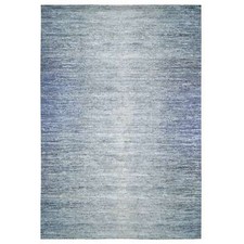 12' x 18' Blue Wool and Silk Ombre Design Hand Knotted Oversized Rug R66974