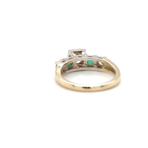 Natürlicher Diamant & Smaragd Ring 14K massiv Gold 0,64tcw Verlobungsring Mai grün - Bild 14 von 16