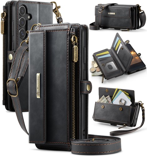 Leather Wallet Phone Case For Samsung S25 S24 S23 S22 S21 S20 FE A16 A15 A56 A54 - Picture 16 of 70