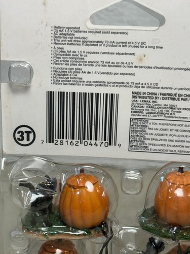 Spooky Town Lemax beleuchtete Kürbisse mit schwarzen Katzen 04470 Halloween Dorf Set 4 - Bild 8 von 16