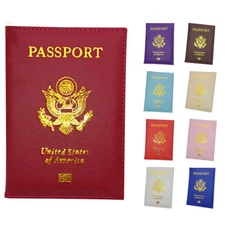 Travel Leather Passport Organizer Holder Card Case Protector Cover Wallet NYC US