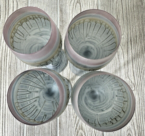 Schott Zwiesel Rueven Art Nouveau Hand Painted Wine Glasses Set of 4 Drip Glaze - Picture 2 of 17