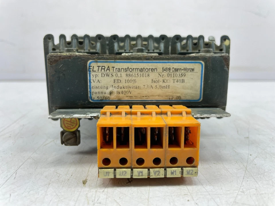 ELTRA DWS 0,1 886151018 7,0A 5,0mH 3ph 400V Reactor 0,1 kVA – 12,5 KVA Transform - Image 2 of 4