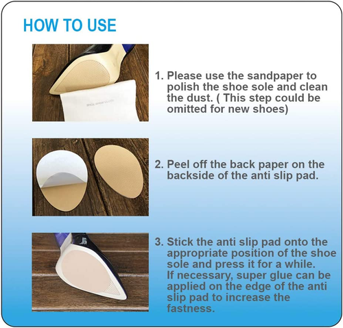 5 Pairs Non-Skid Shoe Sole Grips, Self-Adhesive Rubber Pads for Anti-Slip Protec - Picture 7 of 7