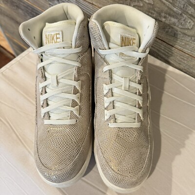 Nike Air Python Sail Gold Snakeskin Shoes 705066-102 Men display picture 1