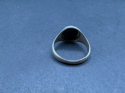 Vintage Ancient Greek Silver Ring with Engraved Bezel in form of Man Size 8.5 - Picture 6 of 8