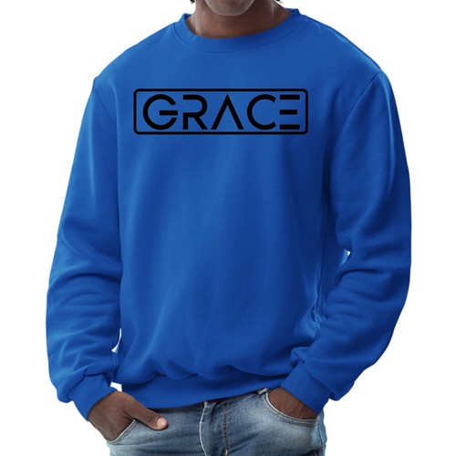 Mens Graphic Sweatshirt - Grace Christian Black Illustration - Picture 27 of 70