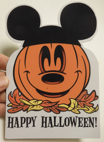 3 Cards Hallmark Halloween Mickey Mouse Jack-o-lantern Disney FUN - Picture 2 of 7