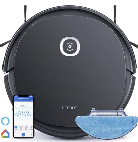 ECOVACS Robotics - DEEBOT OZMO U2 PRO Robotic Vacuum & Mop With Pet Care Kit BLK - Picture 5 of 13