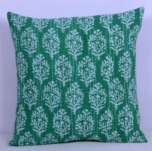 Cushion Cover: India Handmade Floral Cotton Embroidered Pillowcase slip kantha - Picture 57 of 91