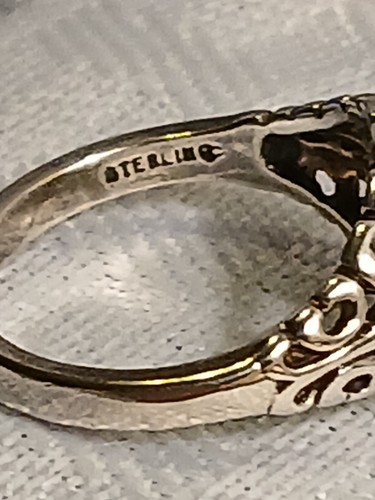 VTG. KABANA OPAL GEMSTONE 925 STERLING SILVER FILIGREE RING SIZE 6 USA - Picture 5 of 7