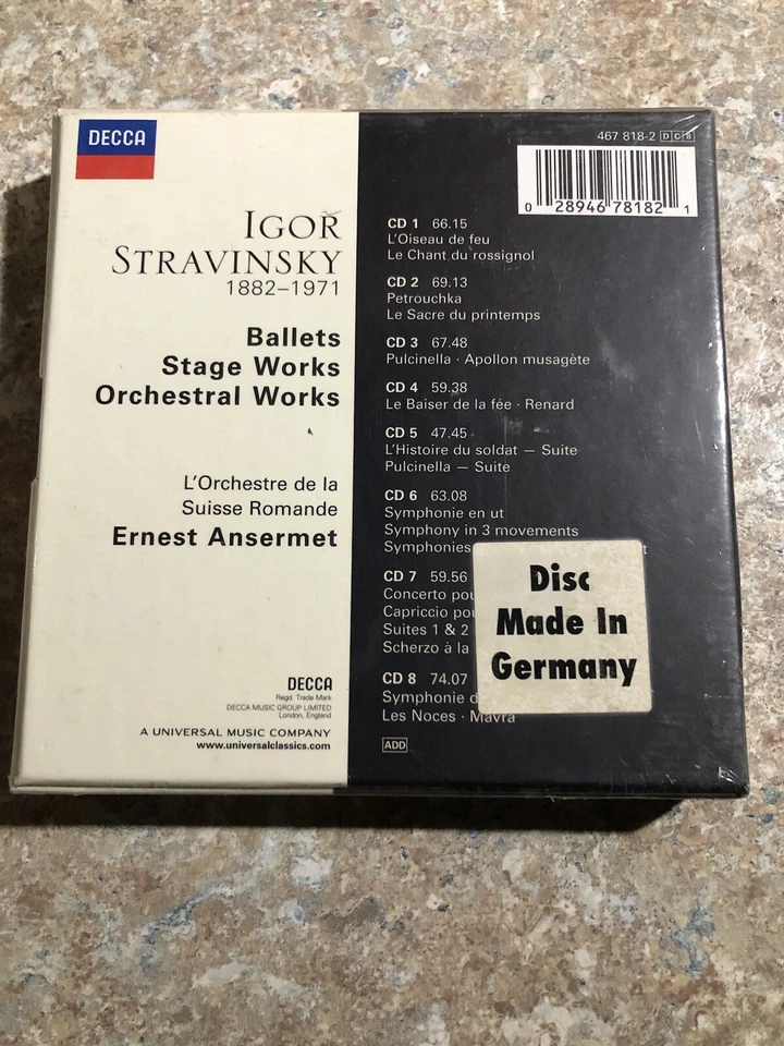 Stravinsky Ballets Stage Orchestral Works [Decca 8 CD Box Set] Made In Germany Foto 2 de 4