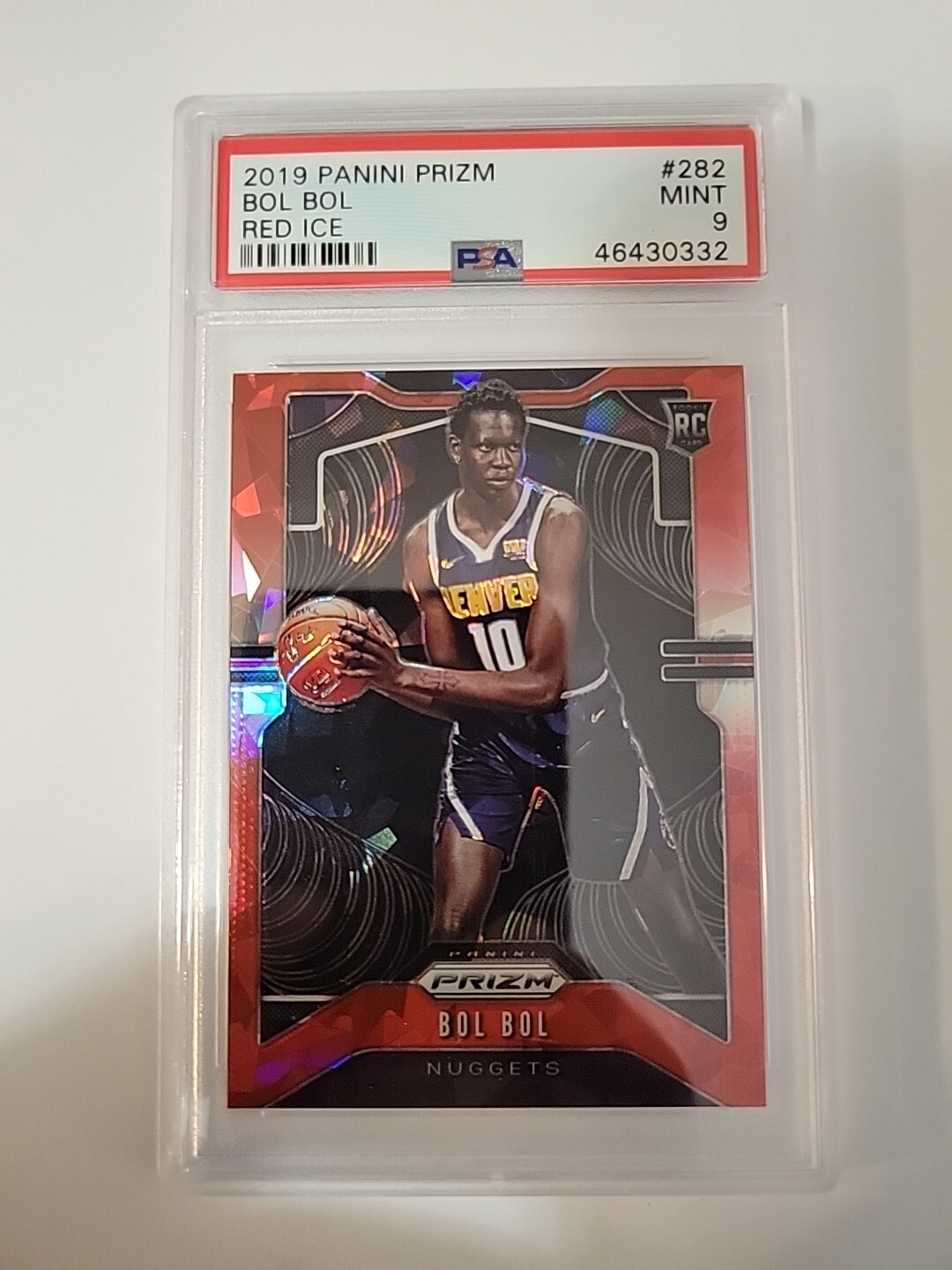 BOL BOL ~ 2019-20 Panini Prizm ROOKIE Red Ice Prizm #282 PSA 9 RC