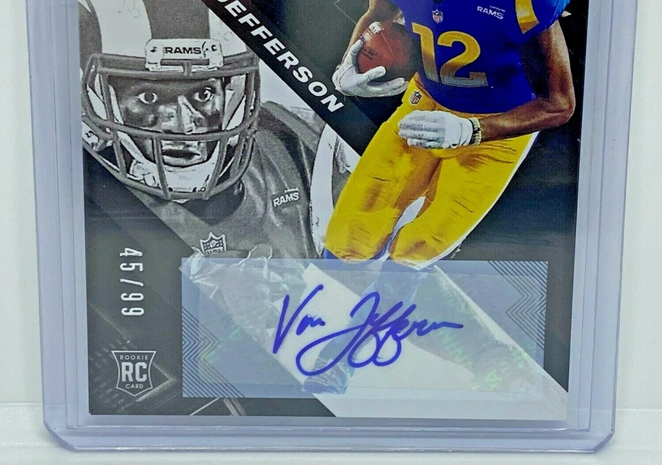 VAN JEFFERSON 2020 PANINI BLACK FOOTBALL #128 ROOKIE AUTO #45/99 Rams - Image 2 of 2