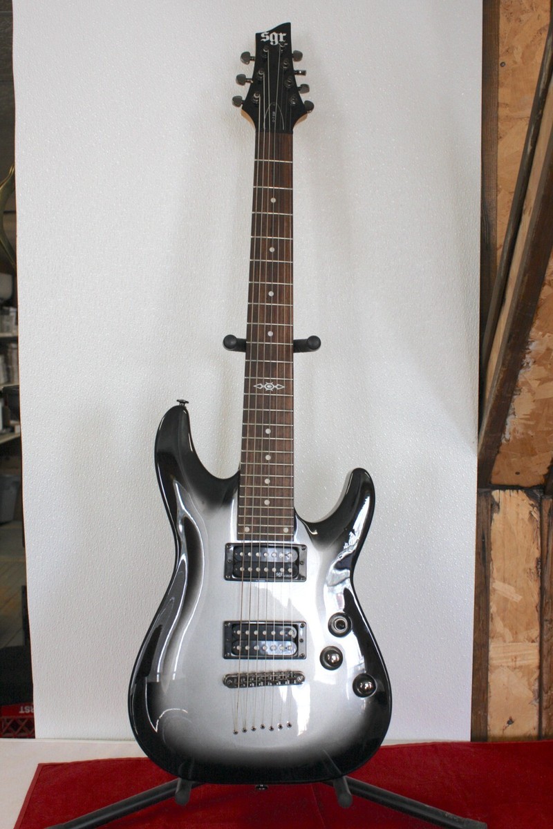 Schecter C-7 SGR 7 String Silver Burst With Gig Bag | eBay