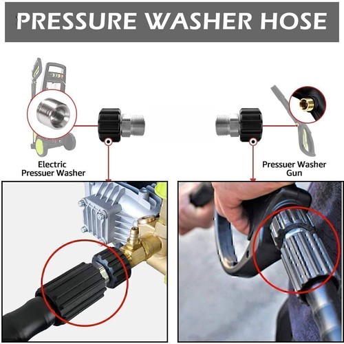 50FT 1/4" Inch 5800PSI Pressure Washer Replacement Hose - M22 14MM Bass Connect - Picture 4 of 13