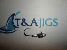 20 Style H Jig Heads For Bucktails Blk Nickel Hooks T&A JIGS Weight+Color Choice