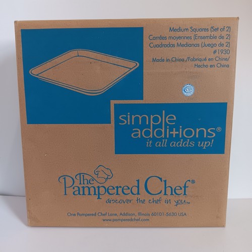 Pampered Chef Simple Additions #1930 Medium Square Plates 10" Set of 4 Heavy - Picture 11 of 13