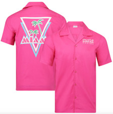 🏁 Unisex XL Pink Red Bull Racing 2023 F1 Miami Grand Prix Button-Up Shirt NEW