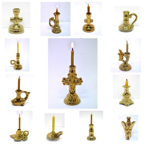 Keramische Kerzenhalter Farbe Gold подсвечник керамика золотого цвета освящен - Picture 1 of 14