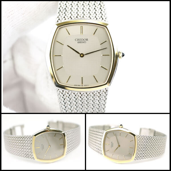 Seiko Credor 5930-5390 Vintage 14K Stainless Steel White Seiko Credor 5930-5390 Vintage 14K Stainless Steel White