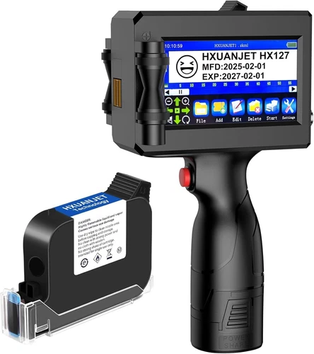 HXUANJET Stampante Palmare Portatile a Getto D'inchiostro, Touch Screen