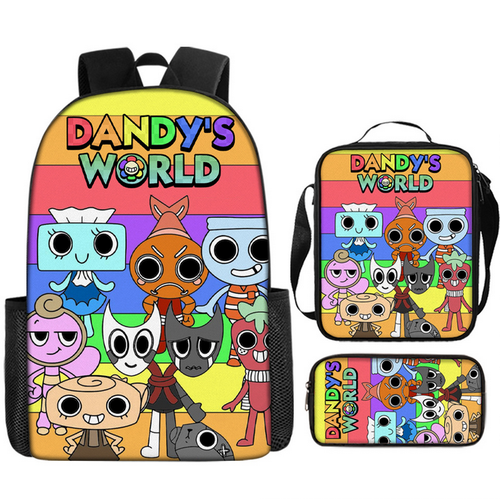 3D Dandy's World Schulrucksack Rucksack Thermo Brotzeittasche Federmäppchen Set VB - Bild 32 von 35