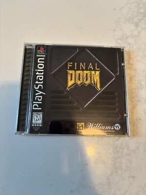Playstation PS1 Final DOOM Black Label FPS Shooter Williams 1996 Manual Reg Card