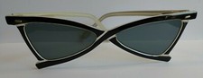 ULTRA COOL 1950'S MADE IN FRANCE VINTAGE BLACK  WHITE OPTICAL DESIGN SUNGLASSES