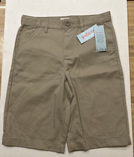 Cat  Jack Flat Front SIZE 14 Khaki Shorts ADJUSTABLE WAIST SHRINK RESISTANT NWT