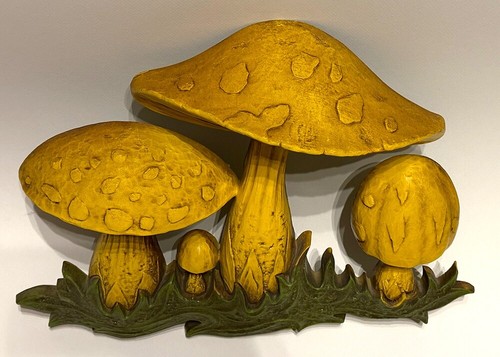 Vintage 70's Mushroom Wall Art Hanging Retro Plastic Decor Dart Industries #7162 - Picture 2 of 8