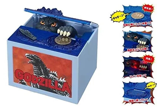 Neu Shine Godzilla Bank 10,7 x 11,3 x 12,5 cm blau Sparschwein aus Japan - Bild 2 von 3