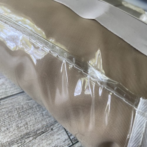 ESSENTIAL HOME VOILE SHEER TAUPE WINDOW SCARF  59 x 216 New  - Picture 6 of 15