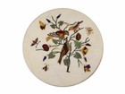 18" Center round  Marble Table Top handmade inlay semi precious stone art Bird